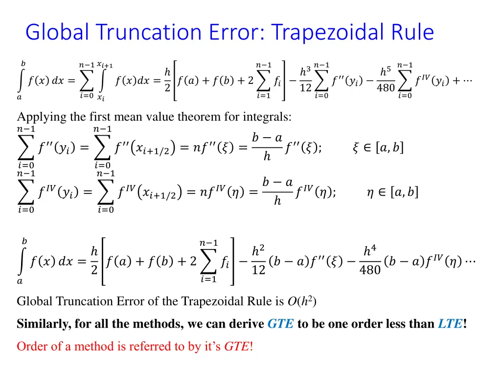 global truncation error trapezoidal rule 1