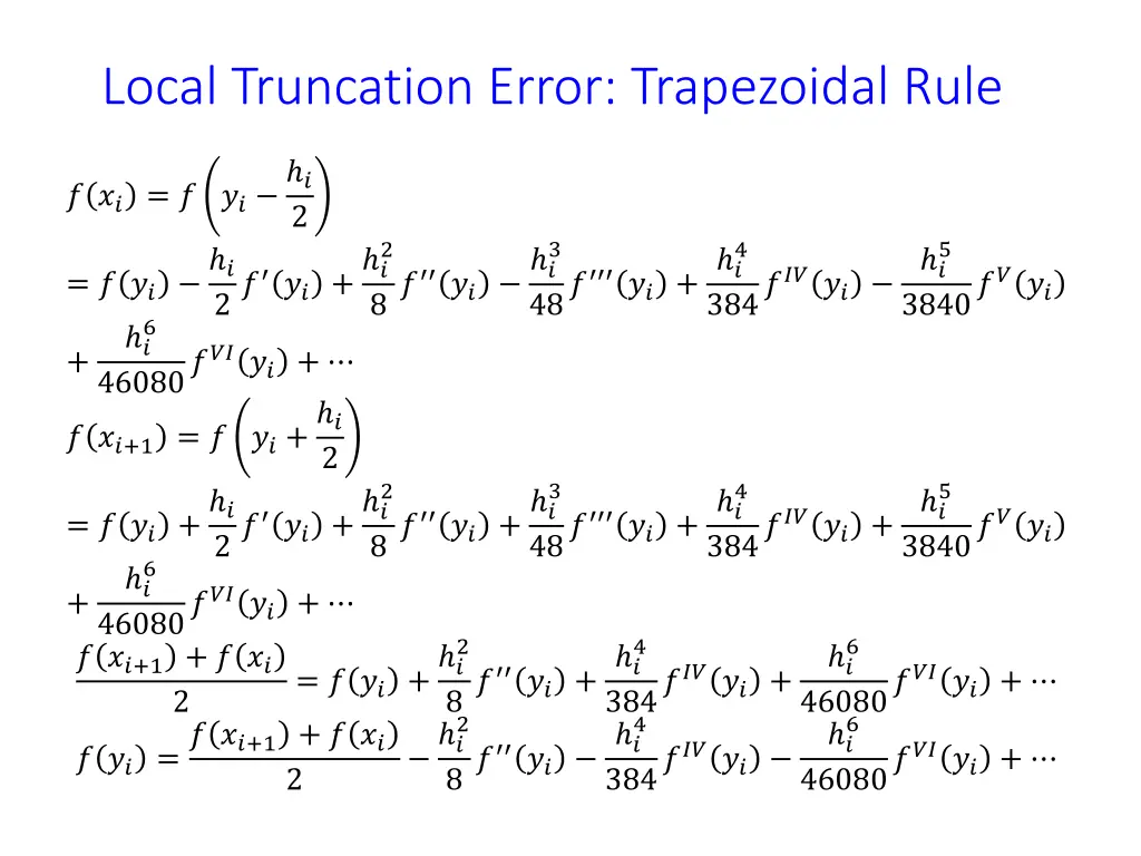 local truncation error trapezoidal rule