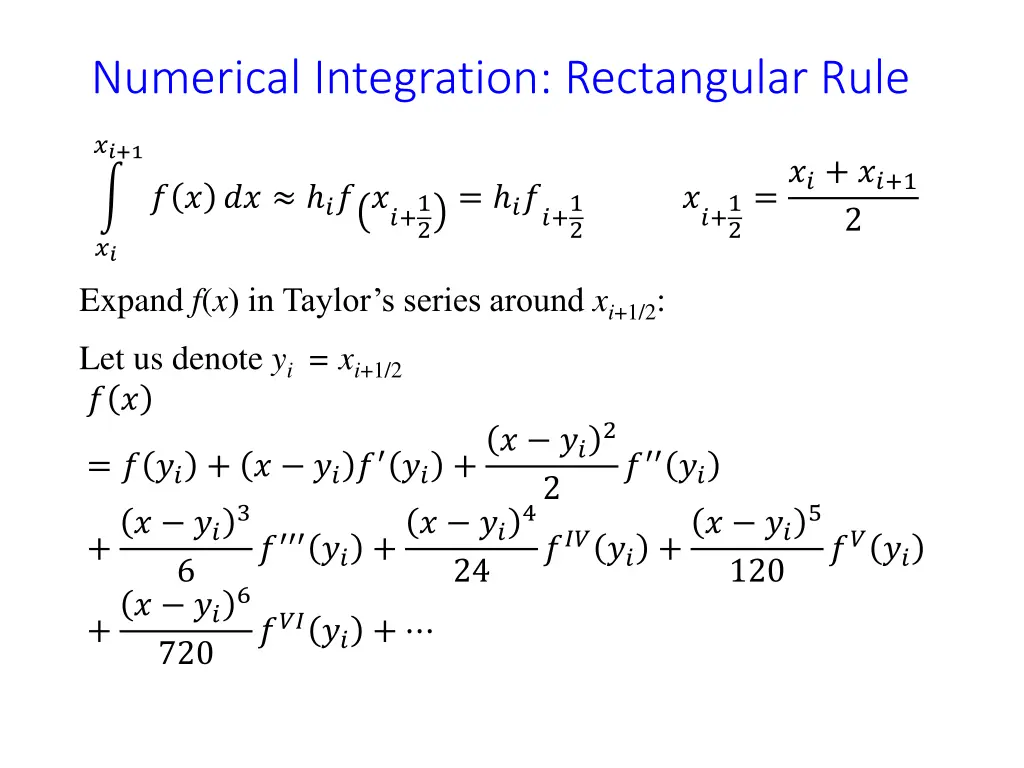 numerical integration rectangular rule 2