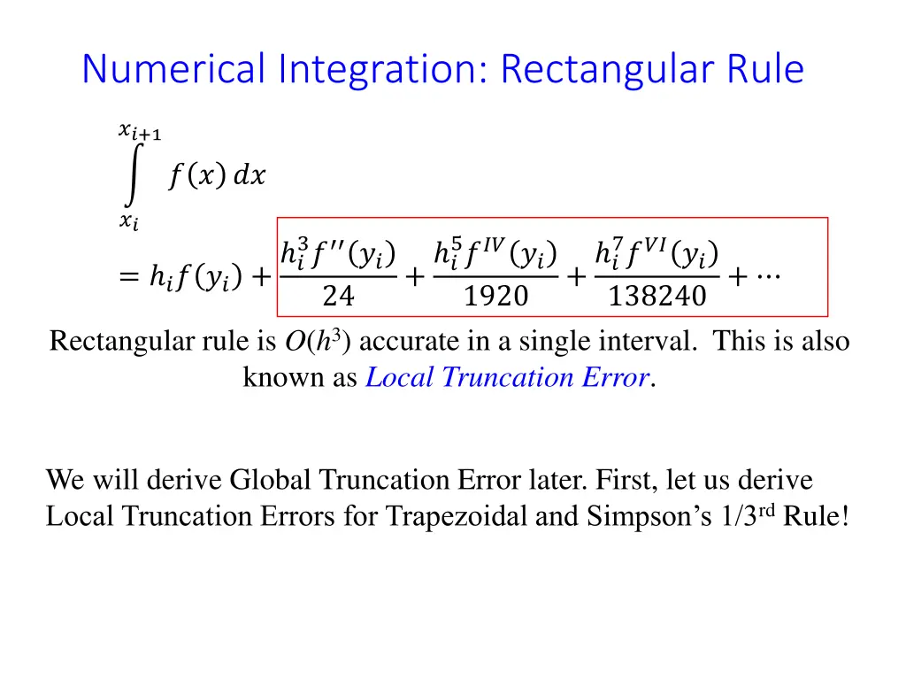 numerical integration rectangular rule 5