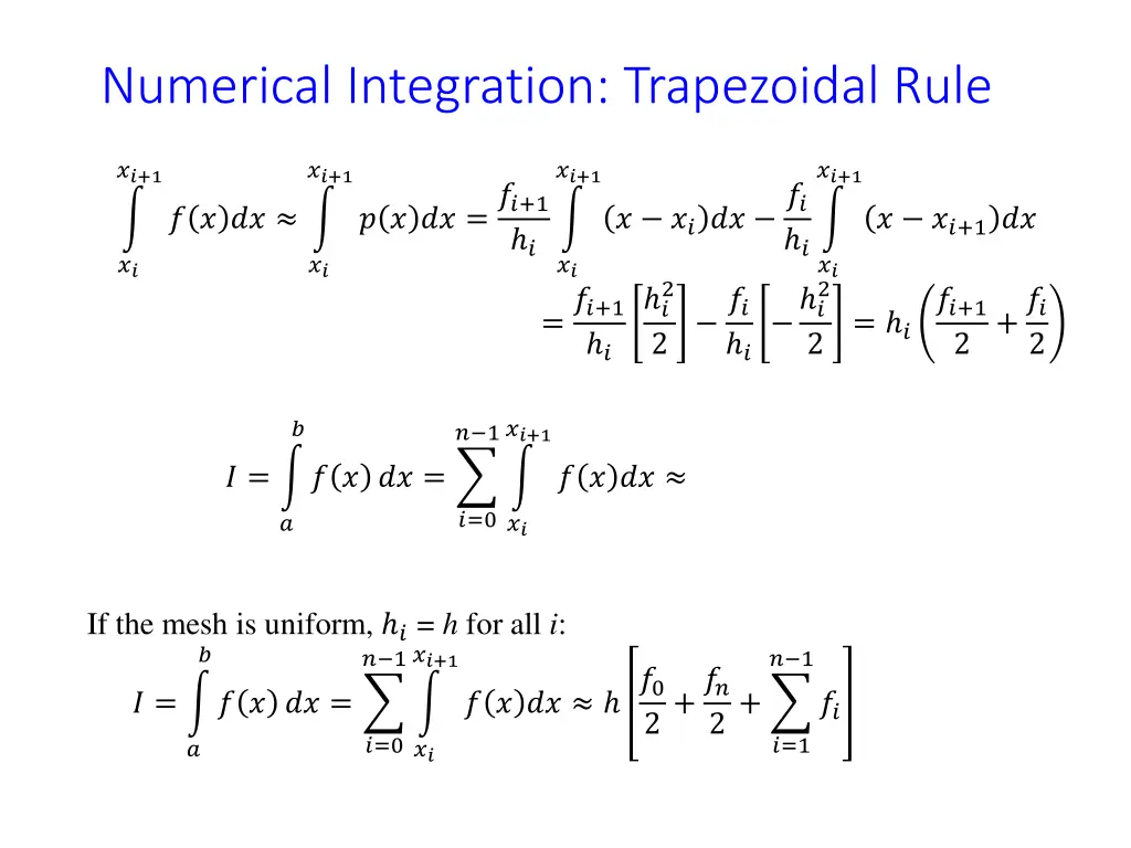numerical integration trapezoidal rule 1