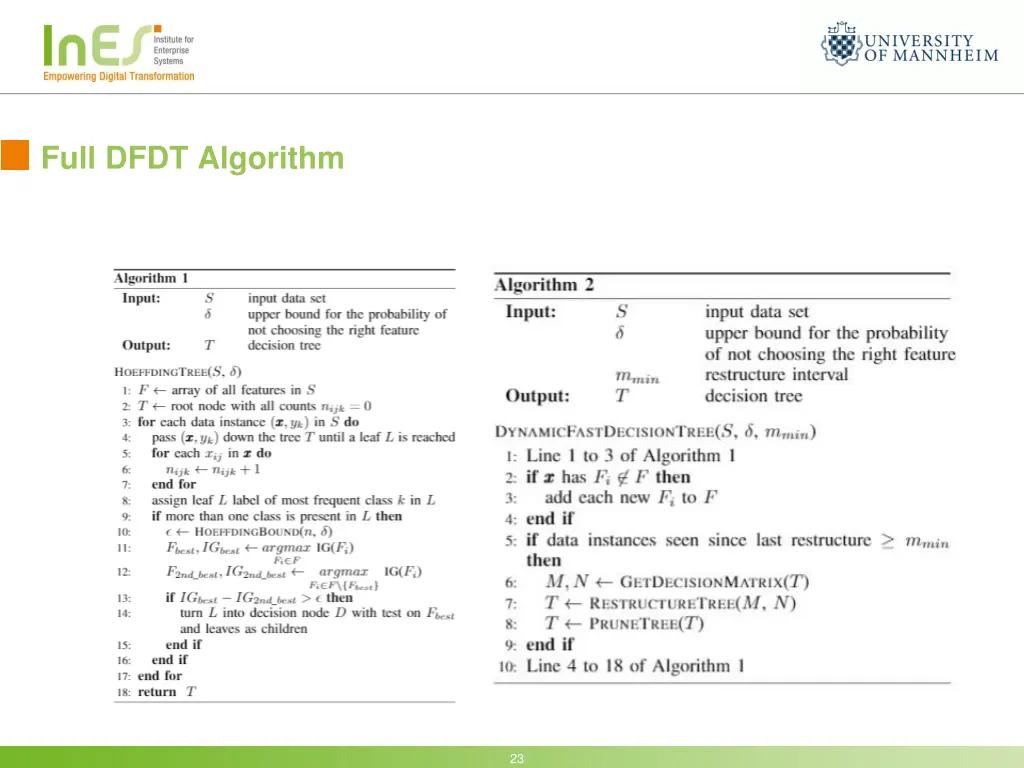 full dfdt algorithm