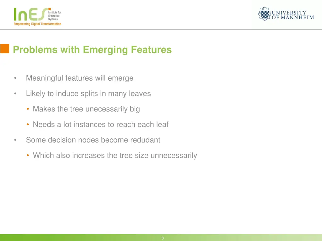problems with emerging features