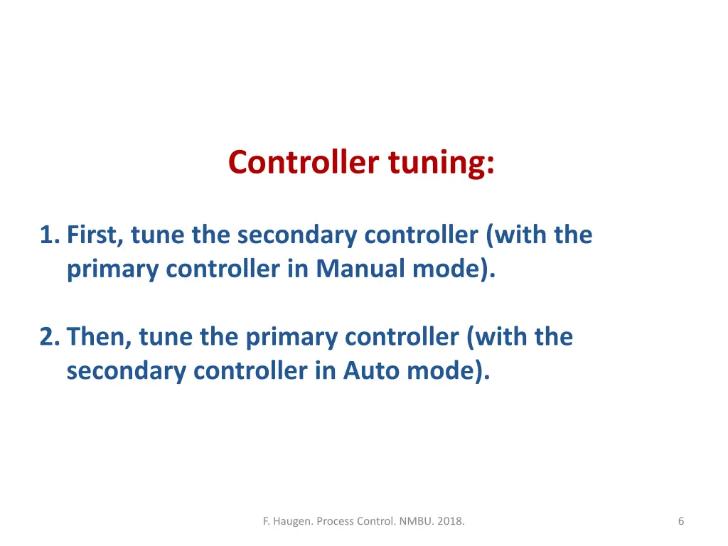 controller tuning