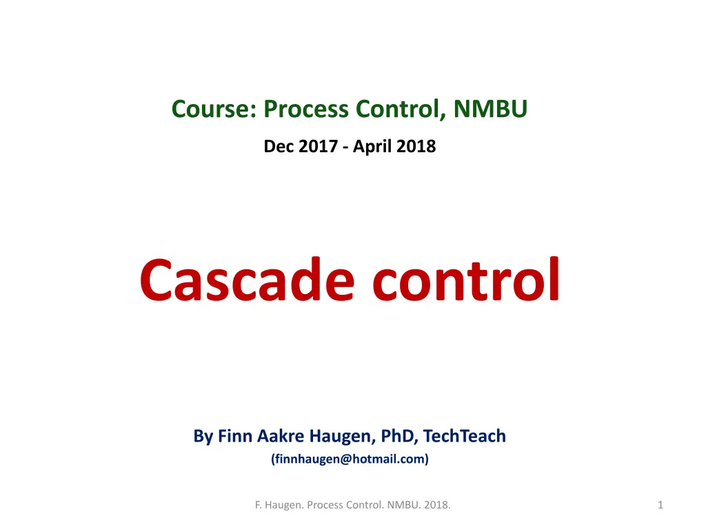 course process control nmbu