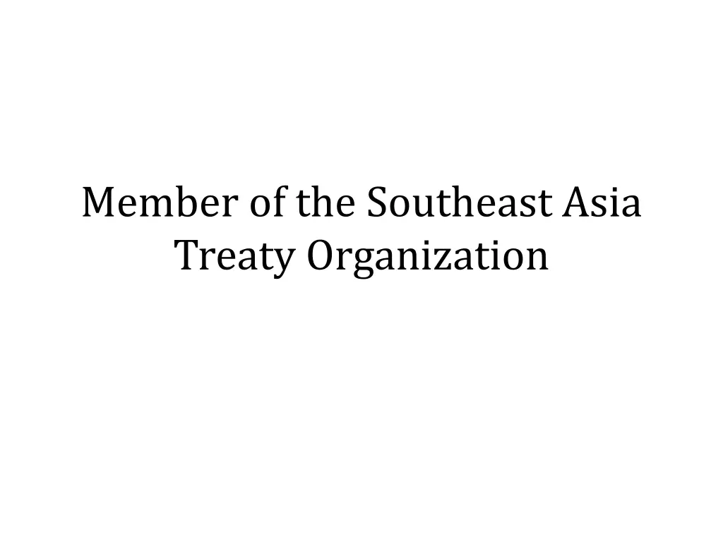 member of the southeast asia treaty organization