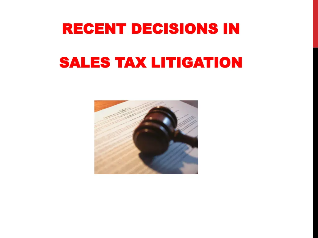 recent decisions in recent decisions in