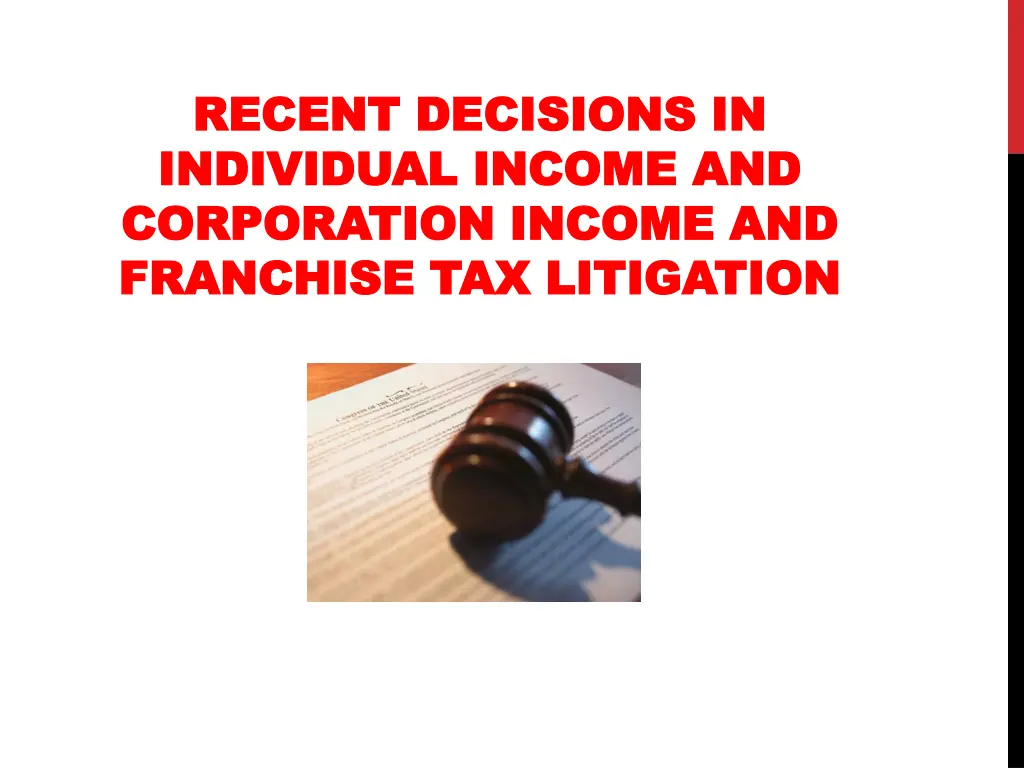recent decisions in recent decisions