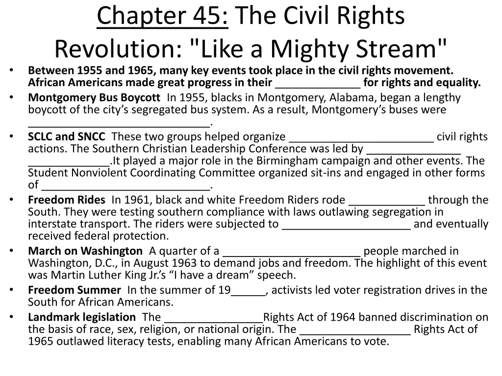 chapter 45 the civil rights revolution like