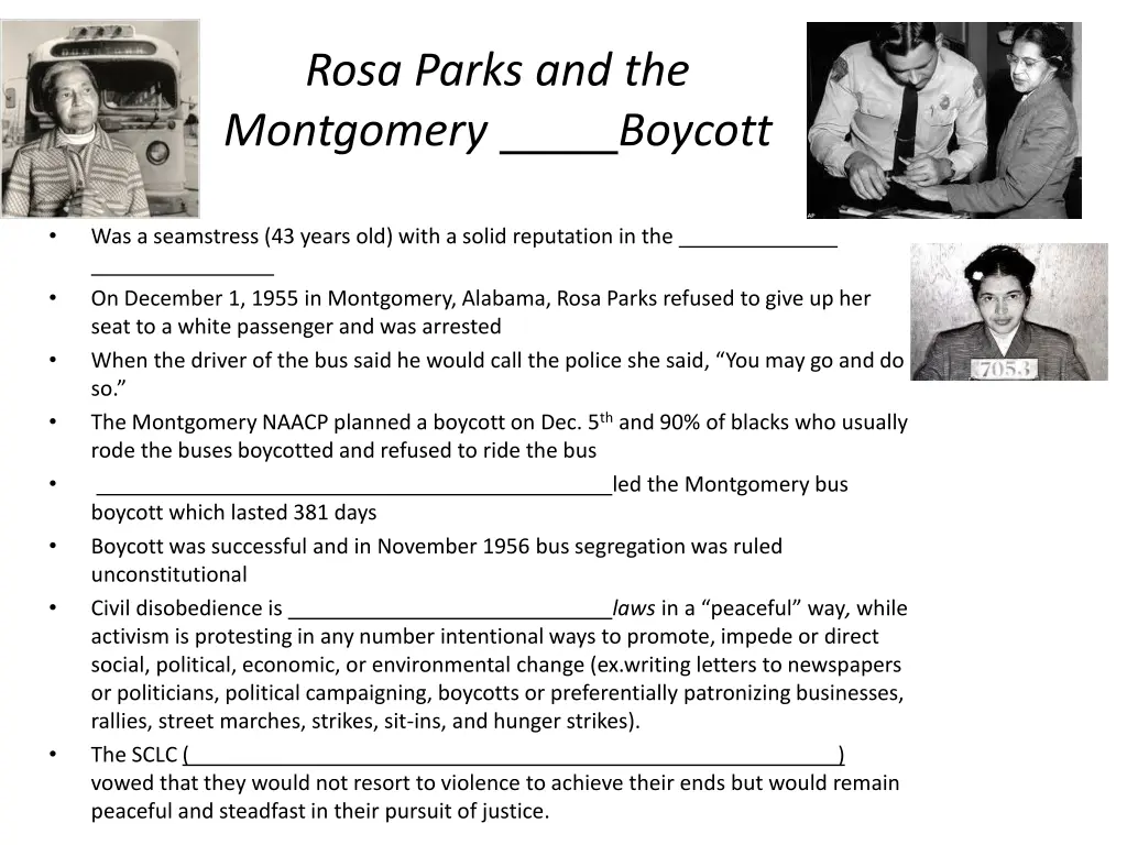 rosa parks and the montgomery