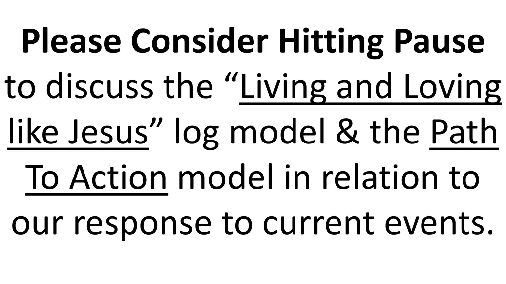 please consider hitting pause to discuss