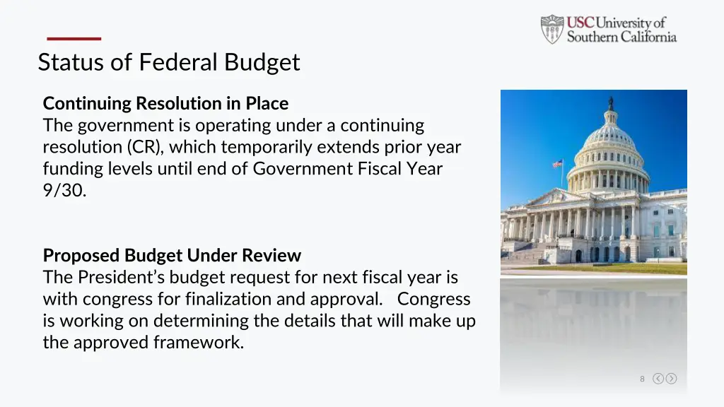 status of federal budget