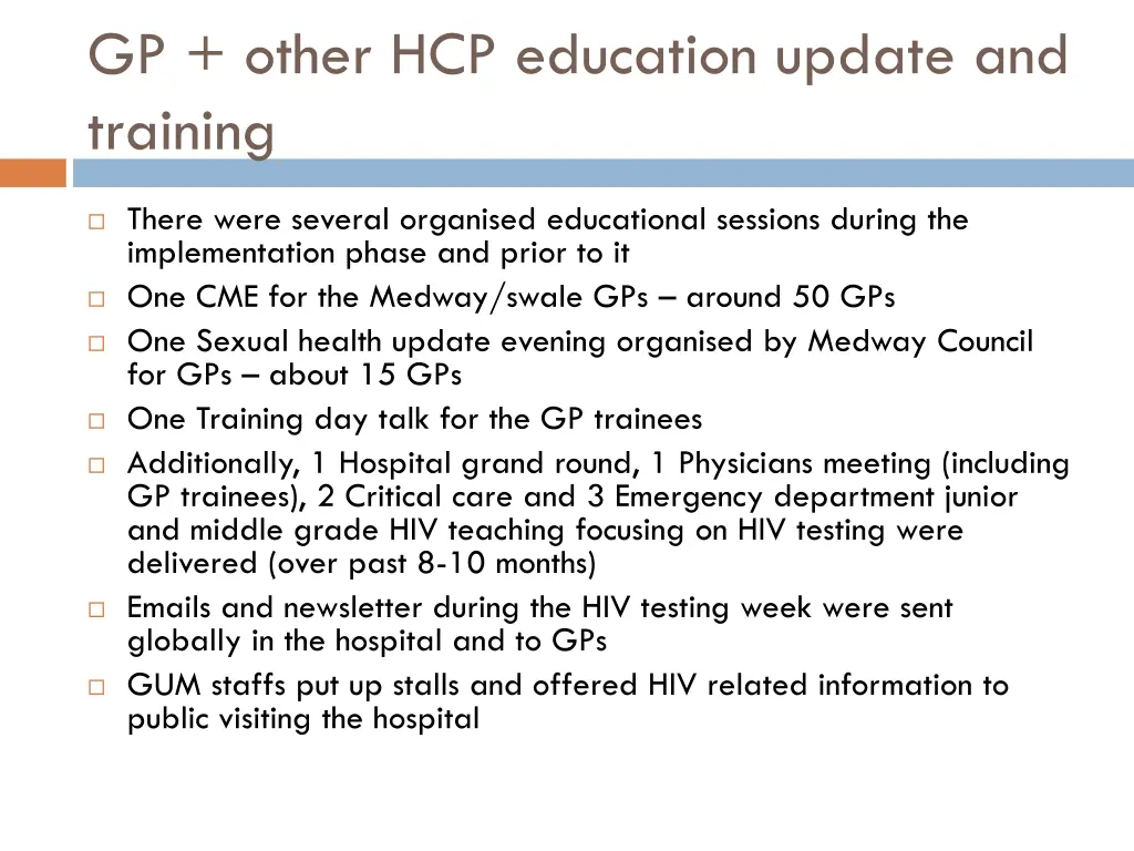 gp other hcp education update and training