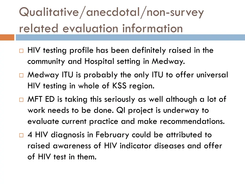 qualitative anecdotal non survey related