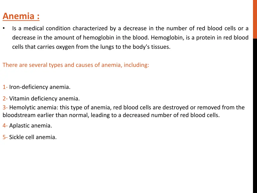 anemia is a medical condition characterized