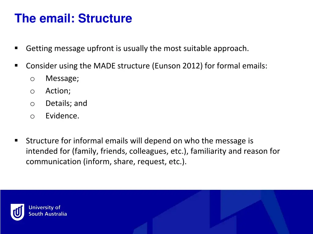 the email structure