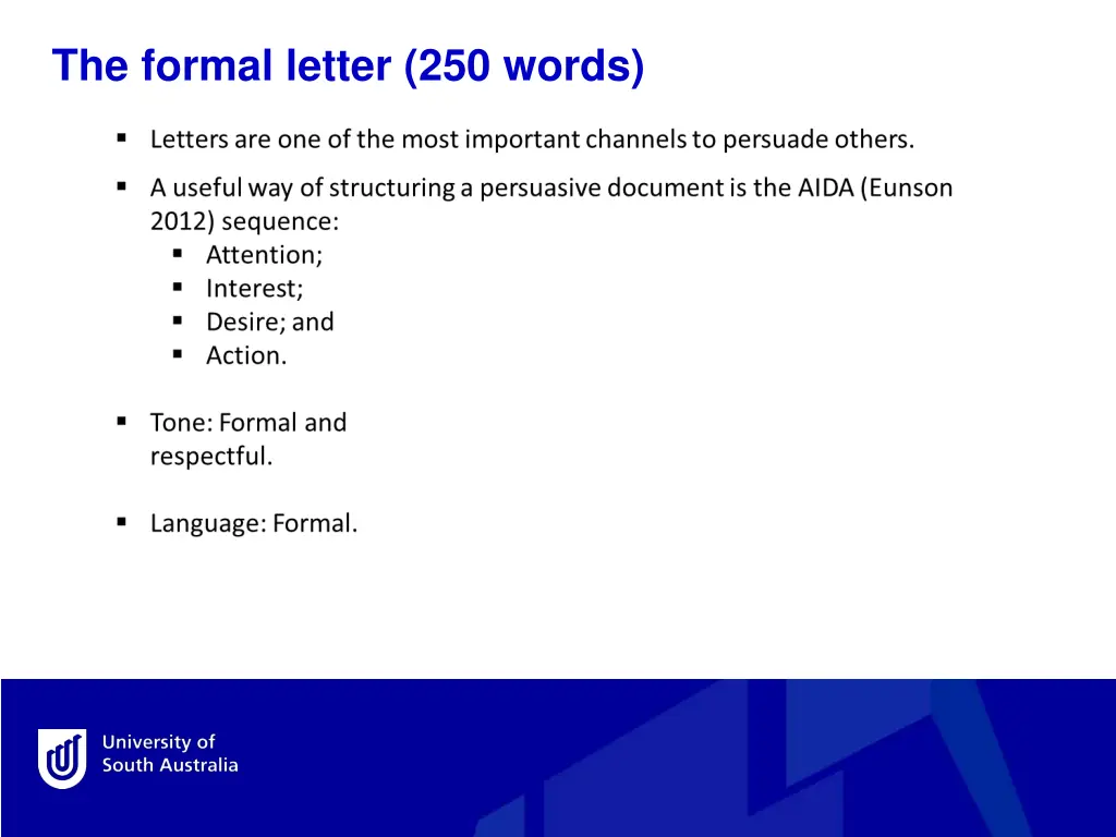 the formal letter 250 words