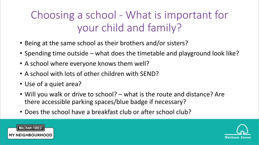 choosing a school what is important for your