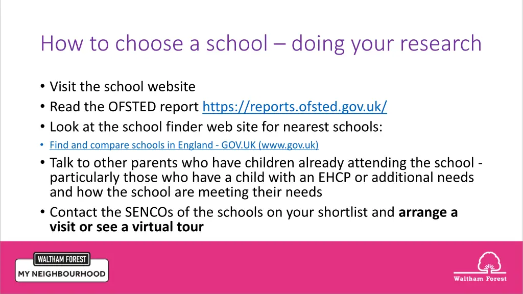how to choose a school doing your research