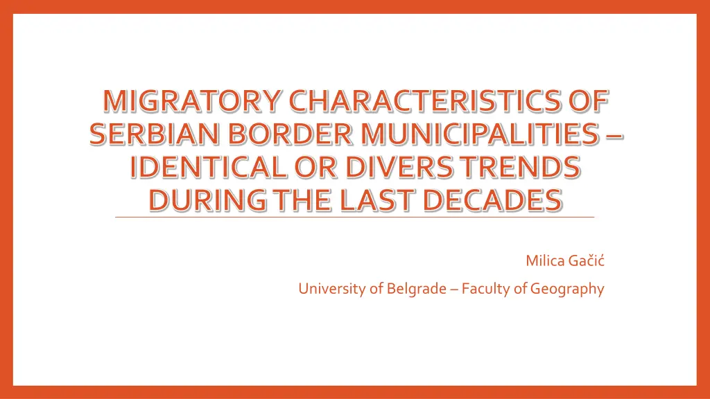 migratory characteristics of serbian border