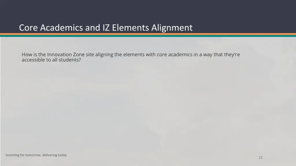 core academics and iz elements alignment