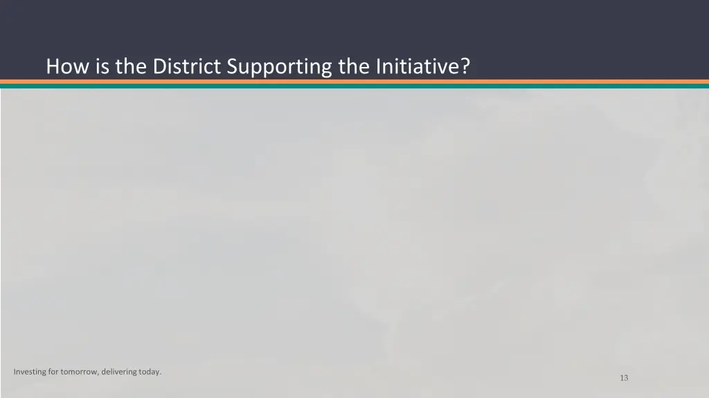 how is the district supporting the initiative