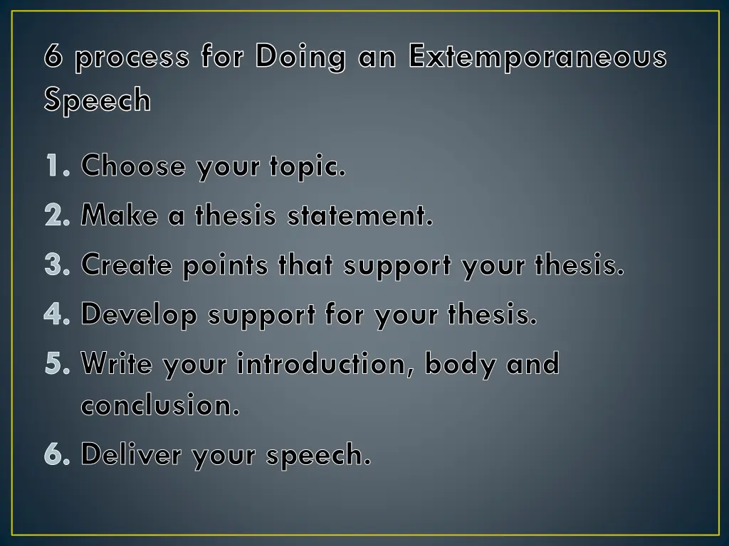 6 process for doing an extemporaneous speech