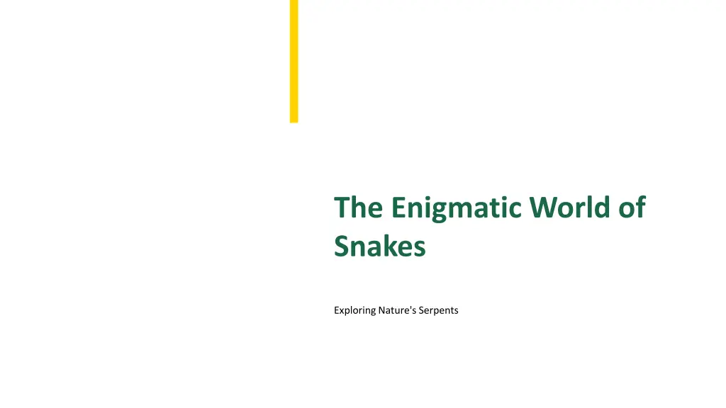the enigmatic world of snakes