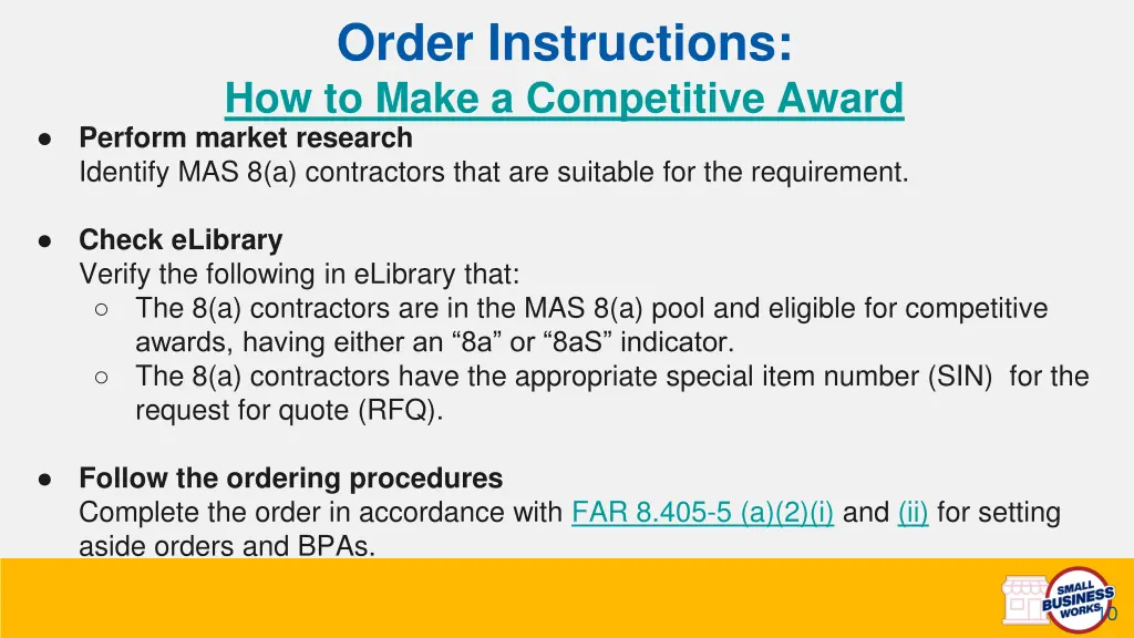order instructions how to make a competitive