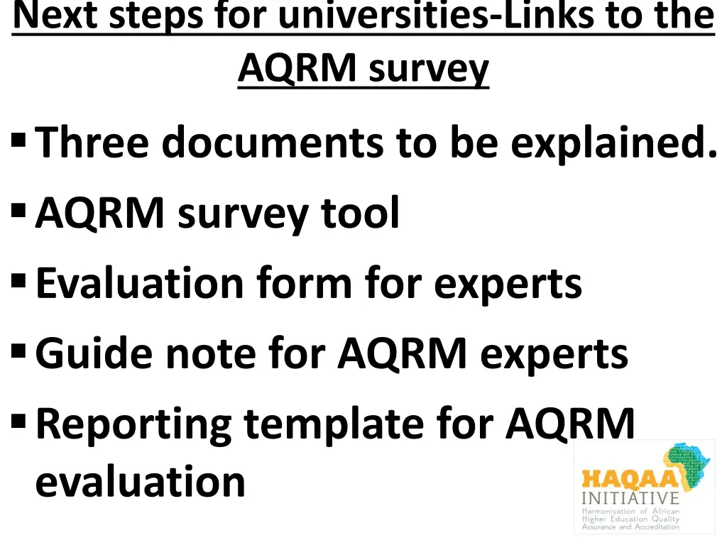 next steps for universities links to the aqrm 2
