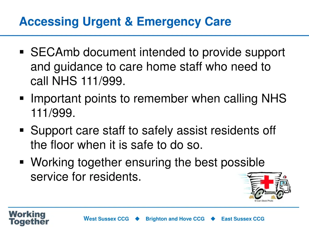 accessing urgent emergency care
