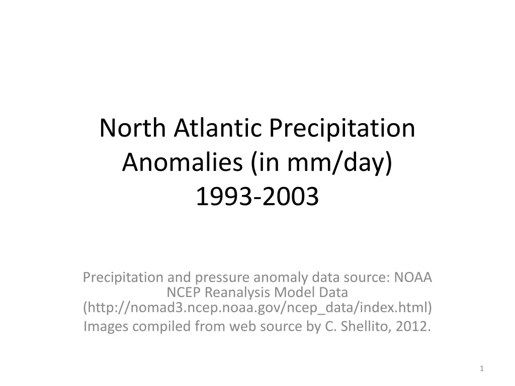 north atlantic precipitation anomalies