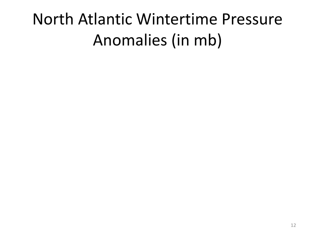 north atlantic wintertime pressure anomalies in mb