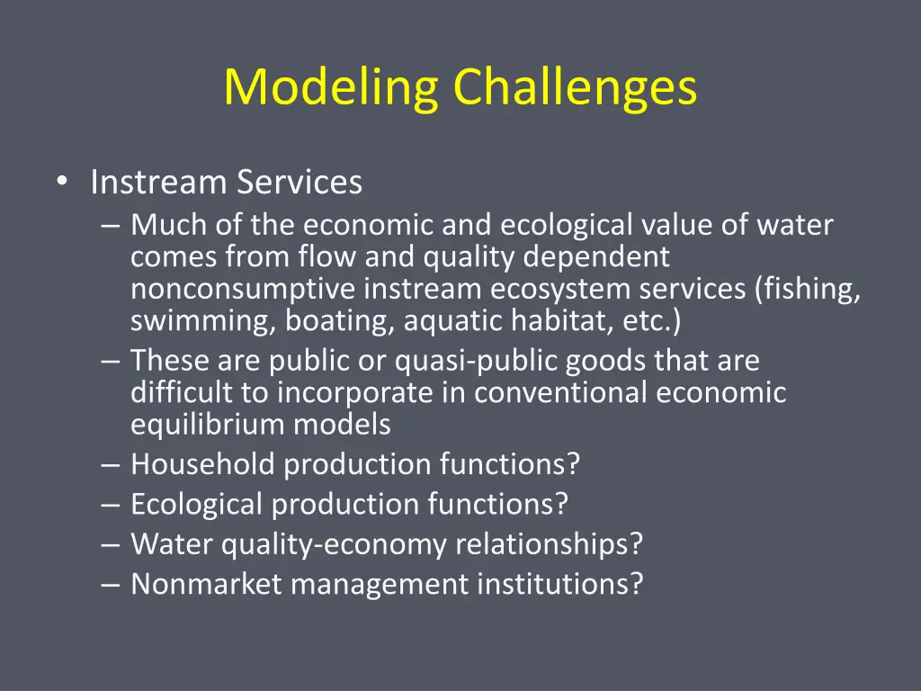 modeling challenges 1