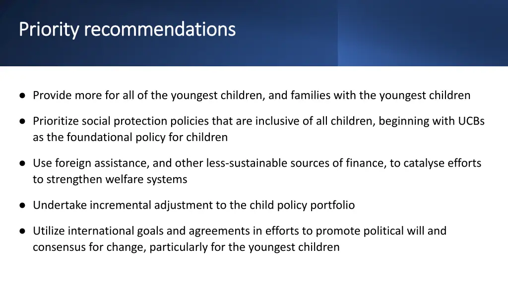 priority recommendations priority recommendations