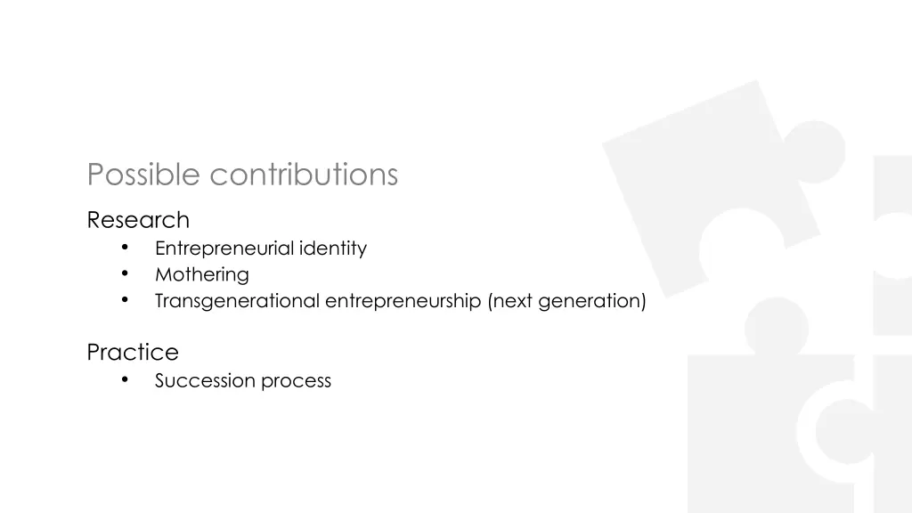 possible contributions