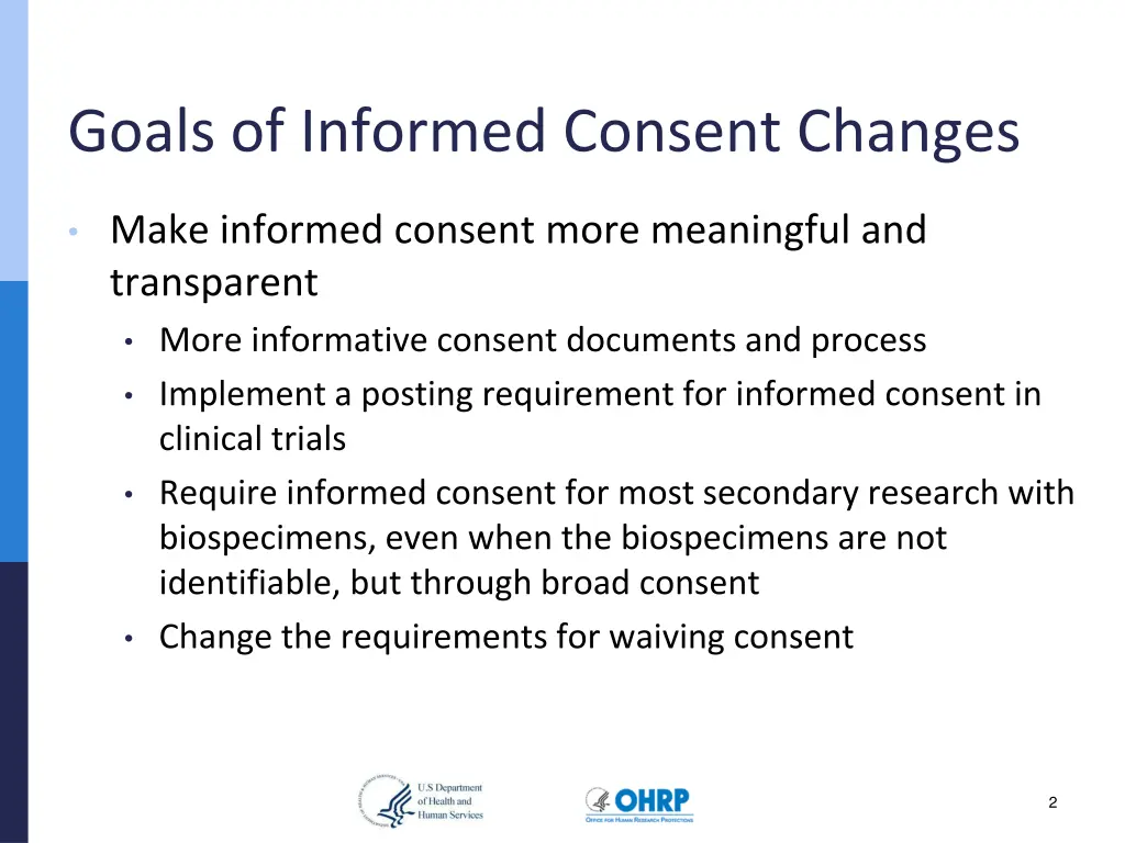 goals of informed consent changes