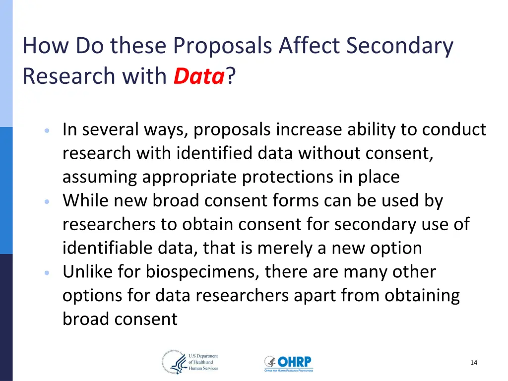 how do these proposals affect secondary research