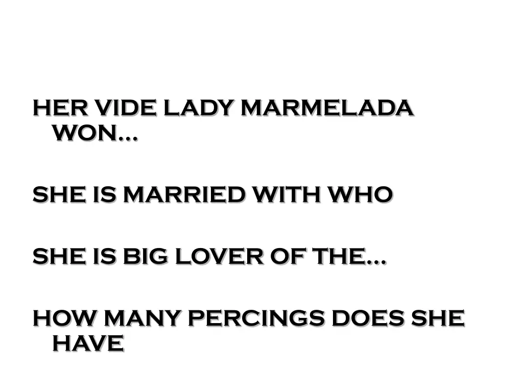 her vide lady marmelada won
