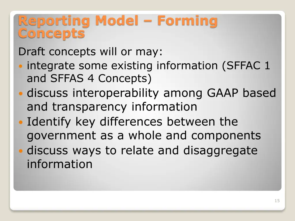 reporting model forming concepts