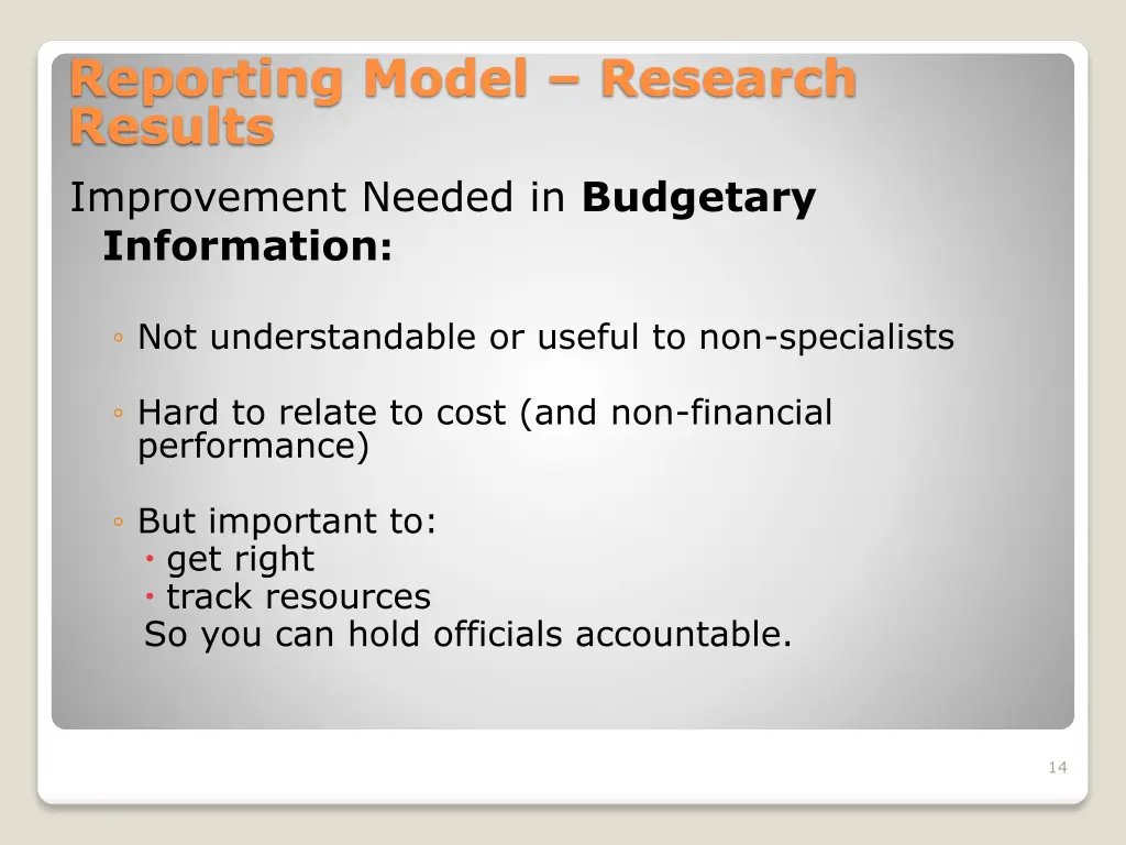 reporting model research results 1