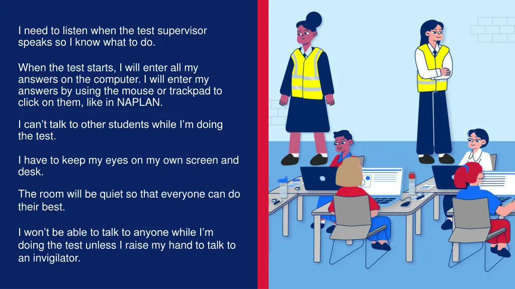 i need to listen when the test supervisor speaks
