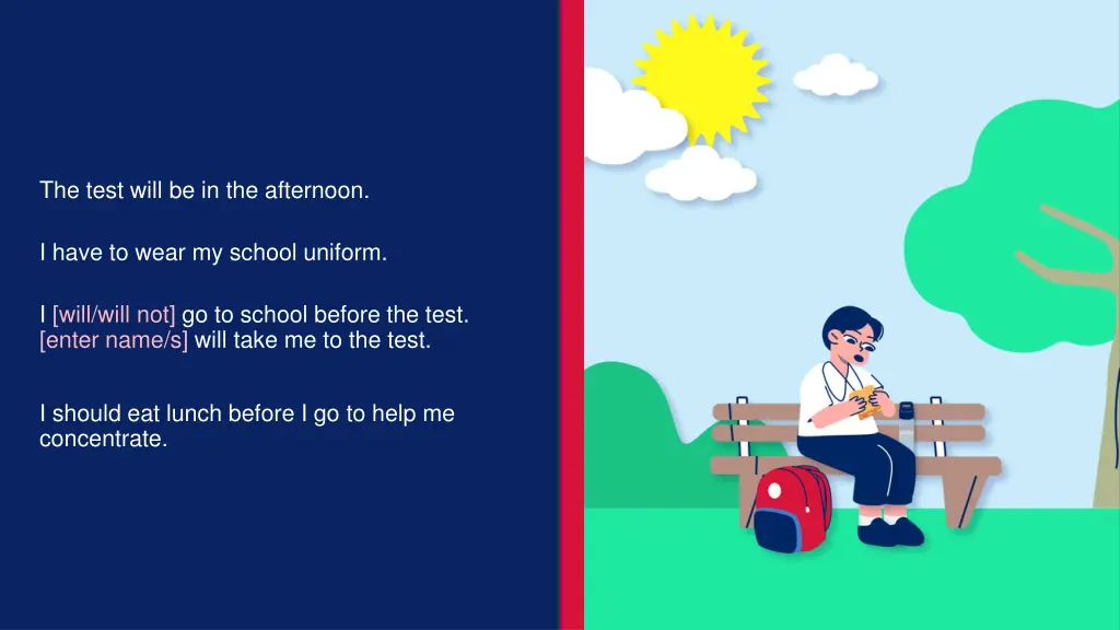 the test will be in the afternoon