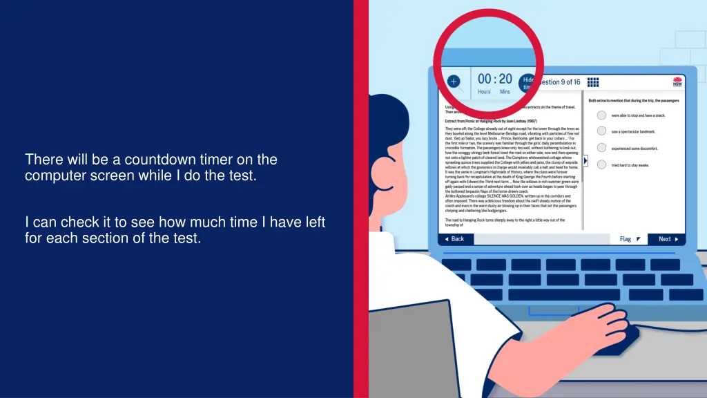 there will be a countdown timer on the computer