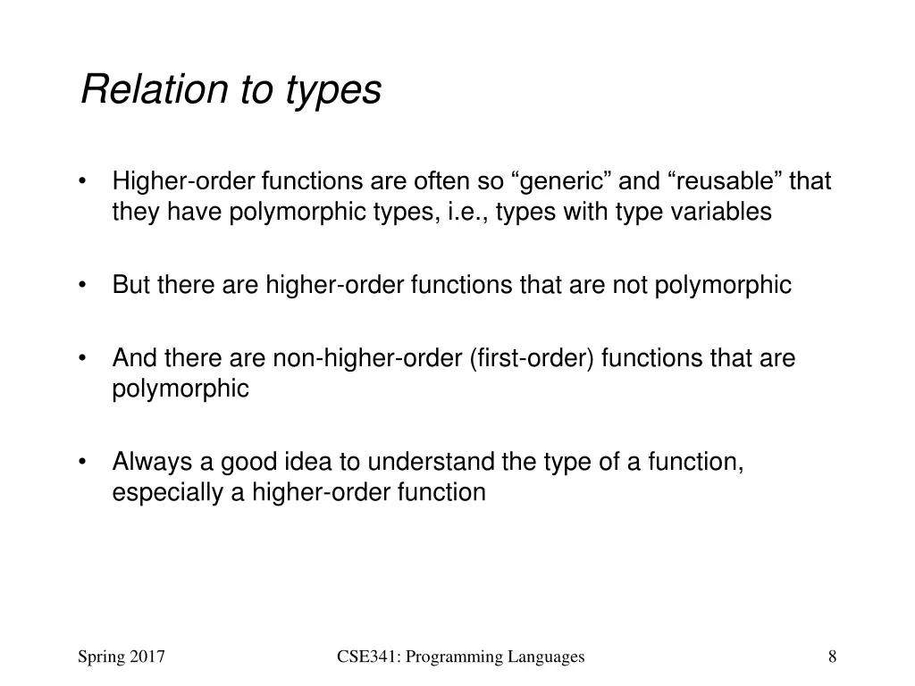 relation to types
