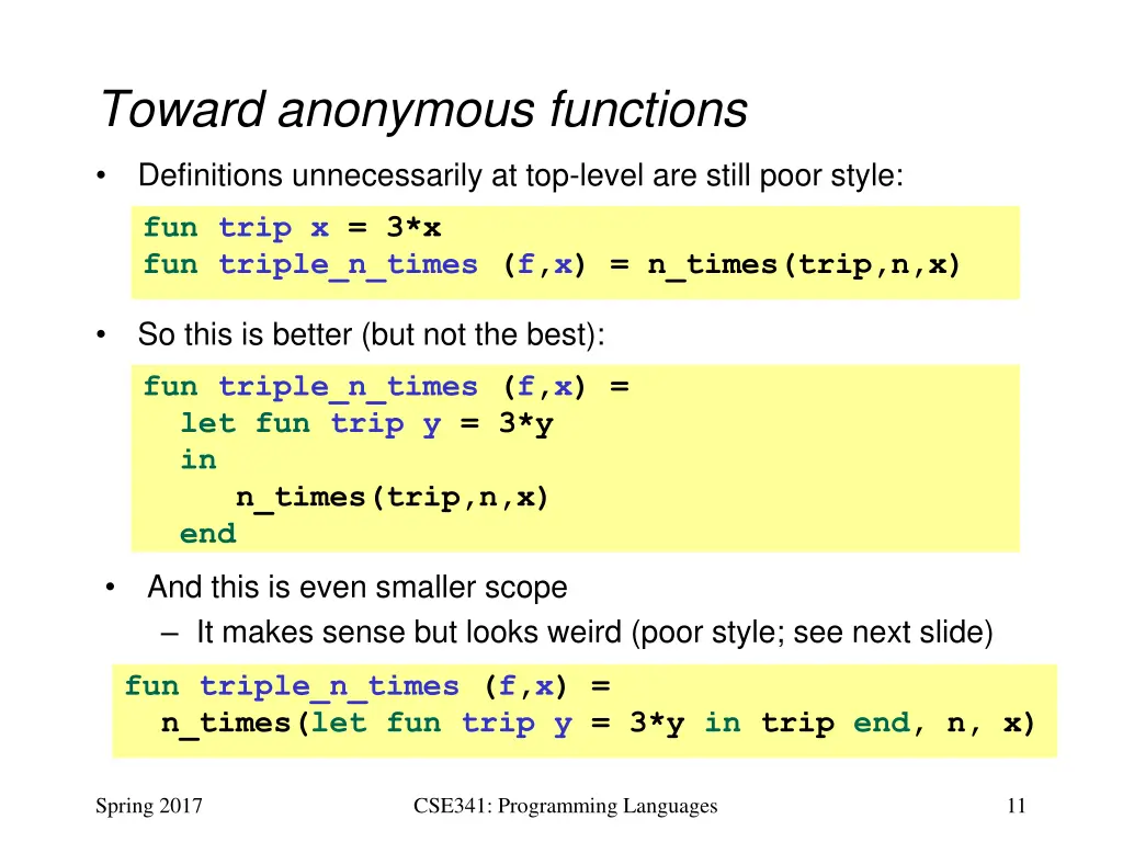 toward anonymous functions