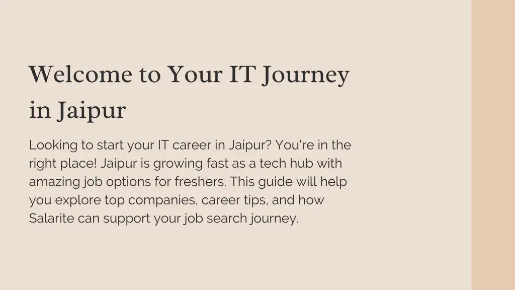 welcome to your it journey in jaipur