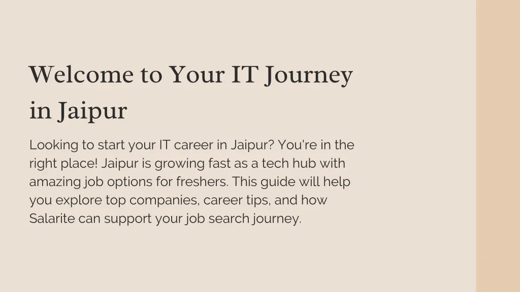welcome to your it journey in jaipur