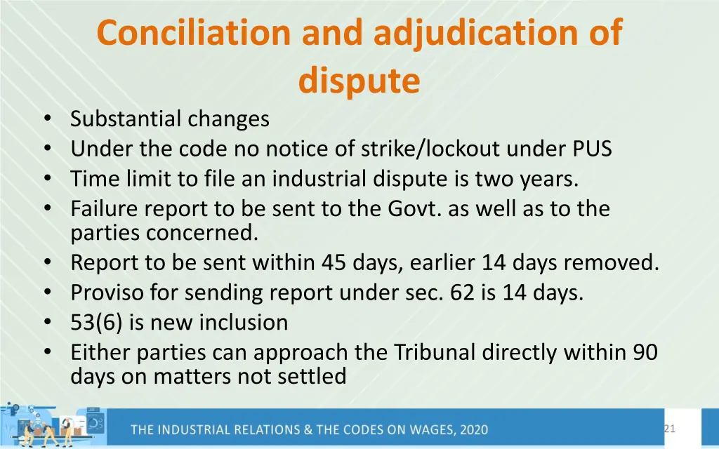 conciliation and adjudication of dispute