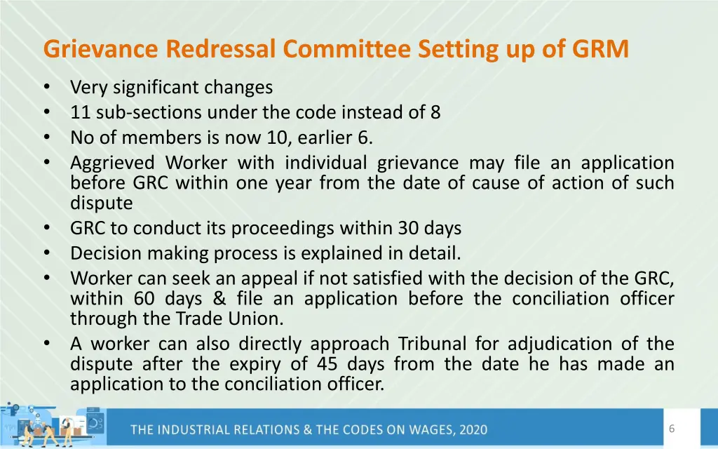 grievance redressal committee setting